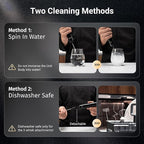 InstaWhisk Milk Frother with Variable Speed, Rechargeable Coffee Frother Wand with Detachable Double Whisk, Drink Mixer Handheld Electric Stirrer for Latte, Cappuccino, Matcha, Almond Milk, Protein
