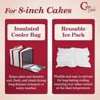 Cakebon 8-Inch Insulated Cake Bag with Ice Pack Sheets – Premium Cooling Solution for Cakes, Pastries & Cupcakes – Durable, Reusable, Moisture-Proof Design for Bakers & Food Deliveries (1-pack)