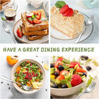 SANTUO Stainless Steel Forks Set, 6PCS 7.3" Salad Forks and 6PCS 6.7" Dessert Forks, Set of 12 Top Food Grade Silverware Forks, Mirror Polished & Dishwasher Safe