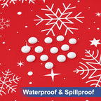 homing Rectangle Table Cloth Cover, Waterproof Polyester Elastic Fitted Tablecloth, Fits for 8 Foot Folding Tables, Washable Table Protector for Christmas, Holiday, Party (Snowflakes, 30" x 96")
