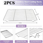 E-far Large Baking Sheet with Wire Rack (2 Pans + 2 Racks), 20 x 14 Inch Stainless Steel Cookie Pans Tray & Cooling Rack for Baking, Non Toxic & Heavy Duty & Rust Free, Oven & Dishwasher Safe