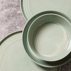 Stone Lain Claire 24-Piece Dinnerware Set Stoneware, Plates and Bowls Set, Dishwasher and Microwave Safe, Dish Set for 8, Green