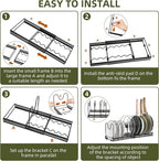 ROOHUA Pot Rack -Expandable Pan Organizer for Cabinet, Lid Holder with 10 Adjustable Compartment for Kitchen Cabinet Cookware Baking Frying Rack