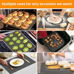 Cut to Size Silicone Baking Baking Mat Roll-Best German Silicone - Non-slip Silicone Pastry Mat, Non-Stick Reusable Air Fryer Linner, Counter Mat, Oven Liner, Freeze Dryer Mat