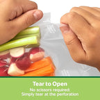 FoodSaver Pint Pre-Cut Vacuum Seal Bags, Easy Use Vacuum Storage Bags, Align to Seal and Tear to Open Vacuum Sealer Storage Bags, 27 Pack
