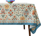ISAENNE Designer Linen Elegant Small Square Tablecloth,Colorful Floral Bohemian Table Cloth,Wrinkle Resistant Decor Tablecloths for Dining Thanksgiving Kitchen Christmas,55"*55"-Floralsea A