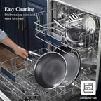 12 Inch Frying Pan,Non Stick Frying Pans,Stainless Steel Skillet,Non-Toxic,PFAS-Free,Suitable for All Cooktops.