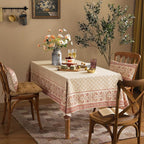 ISAENNE Designer Linen Floral Long Rectangular Tablecloth,Pale Yellow Farmhouse Indoor Table Cloth,Durable Decor Tablecloths for Dining Kitchen Thanksgiving Christmas,63"*94"-Chamonix A