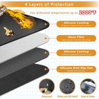 Anze Under Grill Mat for Outdoor Grill, 36 x 48 Inch Anti-Slip BBQ Floor Mats, Easy to Clean Reusable Fireproof Grill Pad, Oil-Proof Waterproof Protector for Indoor Fireplace Pit Mat