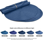 FunWheat Round Braided Placemats Set of 6 Place mats for Dining Tables Woven Heat Resistant Table Mats 15 inch (Blue,6pcs)