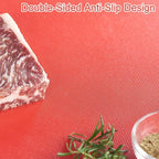 CURTA 2-Pack Red Cutting Boards for Kitchen, 18" x 12" x 0.5" Color Coded Plastic Chopping Board with Anti Slip Surface Dishwasher Safe