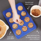 Great Jones Stud Muffin (Blueberry) | Nonstick 12-Cup Muffin Pan | Dual-Layer Nonstick Coating | Chemical-Free & Nontoxic | Oven-Safe to 450°F | Warp-Resistant & Easy Cleanup