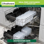 Freshware Meal Prep Containers [300 Pack] 1 Compartment with Lids, Food Storage Containers, Bento Box, BPA Free, Stackable, Microwave/Dishwasher/Freezer Safe (24 oz)