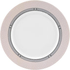 Portmeirion Home Vintage Chic 16 Piece Set - Porcelain Dinnerware with Art Deco Borders - 10.5" Dinner Plates, 7.5" Salad Plates, 5.5" Bowls, 11.5 Oz Mugs - Microwave & Dishwasher Safe Place Settings