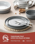 Famiware Milkyway Plates and Bowls Set, 12 Pieces Dinnerware Sets, Dishes Set for 4, Multi-color