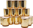 10 OZ Thick Candle Jars for Making Candles 15 Pcs, Empty Jars with Wood Lids for Candle Making, Sample Container, Gold