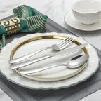 24-piece Forks and Spoons Silverware Set, Amafox Food Grade Stainless Steel Flatware Cutlery Set for Home, Kitchen and Restaurant, Mirror Polished Forks and Spoons Set for 12, Dishwasher Safe