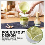 Matcha Whisk Bowl Set, 7PCS All-in-One Japanese Tea Set Includes Matcha Bowl with Spout, Bamboo Whisk (Chasen) with Stand, Scoop, Sifter, Complete Kit for Ceremony, Gift for Matcha Tea Lovers(Ivory)