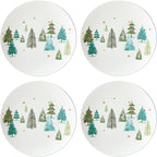 Lenox 880066 Balsam Lane 4-Piece Accent Plate Set, Christmas Drinkware, Holiday Hosting