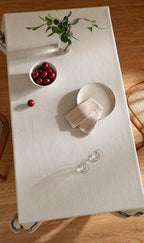 ISAENNE Designer Christmas Linen Square Tablecloth,Light Beige Western Elegant Table Cloth,Fall Wrinkle Resistant Decor Tablecloths for Dining Thanksgiving Kitchen Christmas,67"*67"-Carol G