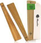 12 Inch Acacia Wood Spatula for Cast Iron, Small Wooden Flipper, Egg Scraper, Flat Turner, Multipurpose Cooking Utensil, Set of 2 Spatulas for Flipping, Scraping, Serving & Turning