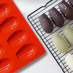 Madeleine Pans for Baking, Non-stick Silicone Madeleine Cookies Trays for Baking, 3Pcs Shell Shape Madeleine Mold Cake Pans (Mini(12-Cavity))