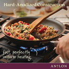 Anolon Advanced Hard Anodized Nonstick Deep Frying Pan/Skillet with Lid, 12 Inch, Aluminum, Bronze