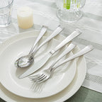 HIKAA 30PCS Matte Handle Silverware Set for 6, Stainless Steel Flatware Set, Modern Design Cutlery Set for Home/Hotel/Wedding, Dishwasher Safe