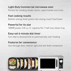 Panasonic NE-1025F Compact Light-Duty Countertop Commercial Microwave Oven with 6-Minute Electronic Dial Control Timer, Bottom Energy Feed, 1000W, 0.8 Cu. Ft. Capacity Silver