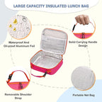 Bento Lunch Box for Kids with 8oz Soup Thermo, Leak-proof Lunch Food Containers with 5 Compartment, Insulated Lunch Bag & 17oz Stainless Steel Water Bottle for School, Trvael
