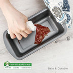 HONGBAKE 3 Pack Loaf Pan Set, 8.5 x 4.5 Inches With Wide Grips Nonstick Bread Tin, 1Lb Perfect for Homemade Baking, Grey