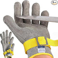 Dowellife Comfortable ANSI A9 Cut Resistant Glove Food Grade, Mesh Metal Kithcen Glove for Chef Oyster Shucking Mandoline Knife Butcher Meat Cutting(Large-3 Pcs)