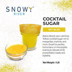 Snowy River Yellow, Cocktail & Margarita Sugar Rimmer - Vibrant Naturally Colored Sugar for Cocktail Rimming, Baking & Decorating, Medium Crystal - 16oz