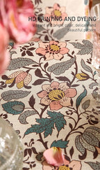 ISAENNE Designer Boho Floral Long Rectangle Tablecloth,Linen Lotus Flower Pattern Colorful Indoor Table Cloth,Durable Decor Tablecloths for Dining Thanksgiving Kitchen Christmas,63"*94"-Hazel A