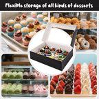 VGOODALL 12 Count Cupcake Boxes, 6PCS Halloween Cupcake Holder with Window Black Pastry Boxes for Birthday Holiday Halloween Party Bakery Supplies