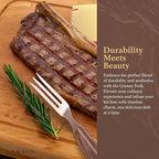 Lamson 7" Granny Fork with 3-Tines - High-Carbon Stainless Steel Forks, Riveted Walnut Handle - Versatile Kitchen Dinner utensil for Meat, Vegetables - Handcrafted in USA