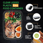 Meal Prep Container, 90 Pack 32 oz Food Storage Containers with Lids, Disposable Bento Box Reusable Plastic Lunch Box, BPA Free Take-Out Box Microwave Dishwasher Freezer Safe