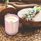 10 OZ Thick Candle Jars for Making Candles 15 Pcs, Empty Jars with Wood Lids for Candle Making, Sample Container, Glitter Pink