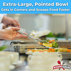 Super Strong, Ergonomic 11 in Serving Spoon 5 Pk. Big, Perforated Stainless Steel Spoons for Cooking, Baking and Basting. Best Kitchen Flatware for Buffet and Banquet Service in Restaurants and Homes