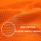 Homaxy 100% Cotton Waffle Weave Kitchen Dish Cloths, Ultra Soft Absorbent Quick Drying Dish Towels, 12 x 12 Inches, 6-Pack, Orange