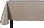Yourtablecloth Heavy Duty Vinyl Rectangle or Square Tablecloth – 6 Gauge Heavy Duty Tablecloth – Flannel Backed – Wipeable Tablecloth with Vivid Colors & Many Sizes 52 x 120 Stone