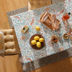 patdrea Designer French Tablecloth for Rectangle Table,Floral Birds Pattern Linen Long Table Cloth,Yellow Decorative Cover for Kitchen Dining Banquet,Christmas,Thanksgiving,63"x94"-Magnolia