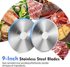Cusimax Electric Meat Slicer for Home,200w Power Deli Slicer with Two 9" Stainless Steel Blades,Adjustable Thickness from 1-20 mm,Removable Food Tray for Easy Cleaning,Suitable for Home Use