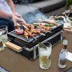Round Under Grill Mat for Outdoor Grill, 48 Inch Anti-Slip BBQ Floor Mats, Easy to Clean Reusable Fireproof Grill Pad, Oil-Proof Waterproof Protector for Deck Fireplace Pit Mat Brown