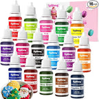 Food Coloring Liquid - 16 Colors Vibrant Food Coloring Set, Upgraded Tasteless Food Grade Food Dye for Cake Decorating, Baking, Cookies, Icing, Slime, Easter Egg, Fondant and DIY Crafts - 10ml Bottles