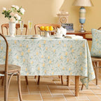 patdrea Designer Linen Green Tablecloth for Rectangle Table,Vintage Breathable Yellow Fruits Pattern Table Cloth,Decoration Cover for Kitchen Dining,Christmas,Thanksgiving,Party,55"x87"-Ania a