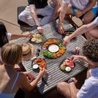 madesmart Dipware Reusable Dining Plate/Serving Tray for Appetizers and Snacks, Food-Safe Appetizer Serving Platter with Removable Dip Bowl, Carbon (Pack of 6)
