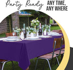 Exquisite 66% Thicker Premium Plastic Table Cloth Rectangle Table Cover 0.5 Mil 12 Pack Purple Table Cloth 54 Inch x 108 Inch Disposable Tablecloth Won't Tear Easily Like Cheap Thin Brands