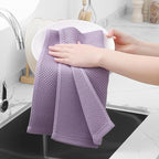 Homaxy 100% Cotton Waffle Weave Kitchen Dish Towels, Ultra Soft Absorbent Quick Drying Cleaning Towel, 13 x 28 Inches, 8-Pack, Lavender