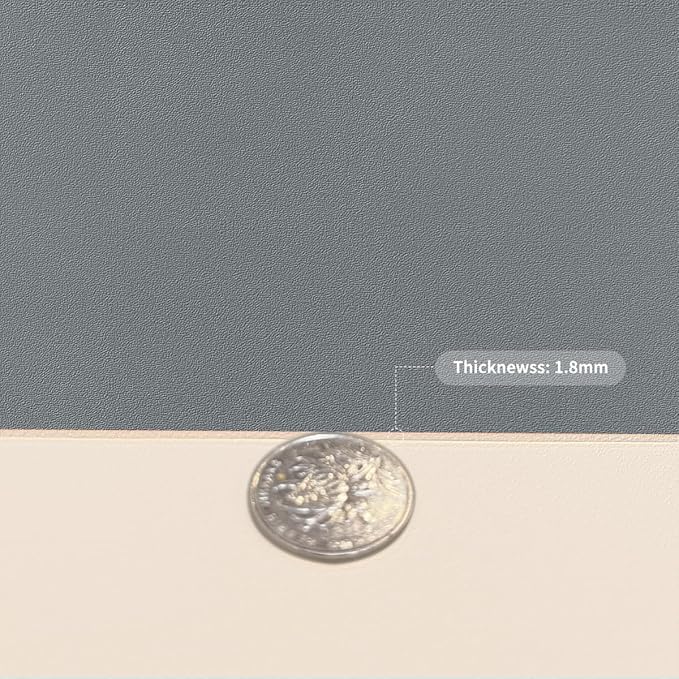 Leather Table Cover,1.8mm Thick,12x90 Inch Desk Cover,Dresser Cover Top,Dresser Protector Top,Dresser Cover,End Table Cover.(Off White+Light Gray,12x90)